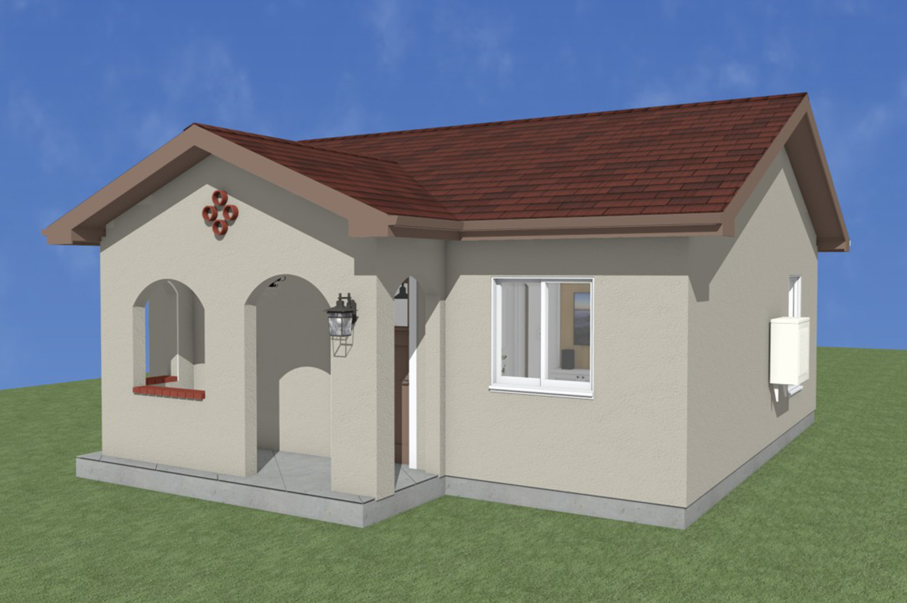 SFH012 :: 1-story, 1-bedroom with options (621 sf)